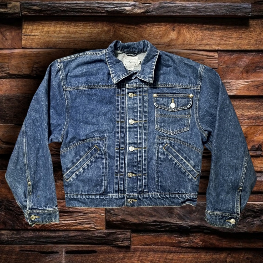 VINTAGE 90s POLO RALPH LAUREN WESTERN STYLEDENIM JACKET- WOMEN'S SIZE MEDIUM